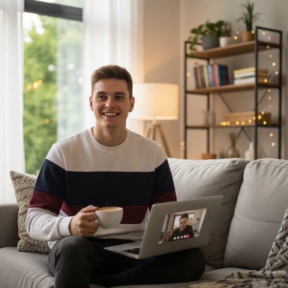 SMOG Men Striped Cotton Pullover Size M - Picture 8 of 8